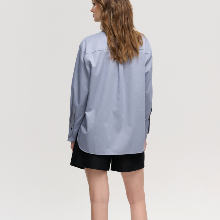 Oversize’owa koszula GREY DESIRE w minimalistycznym stylu z modowym twistem – KOSHU:LE