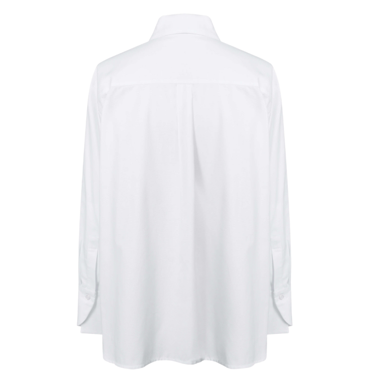 Elegancka biała koszula damska z naturalnych materiałów – WHITE DESIRE, KOSHU:LE