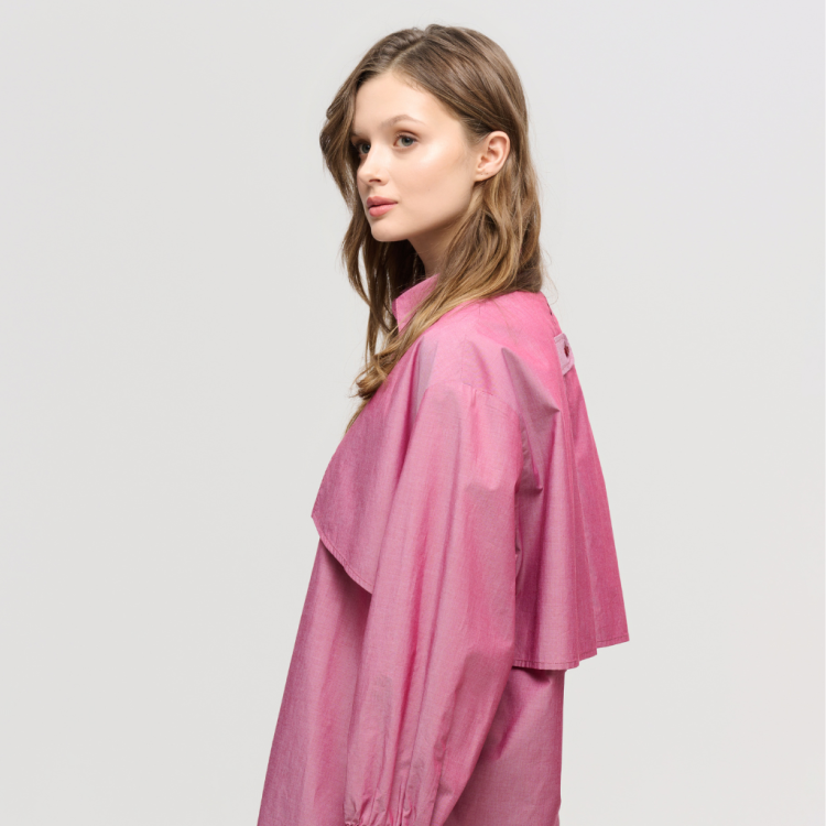 Oversize’owa koszula z bawełny w ciemno-różowym kolorze – model SATISFACTION od KOSHU:LE