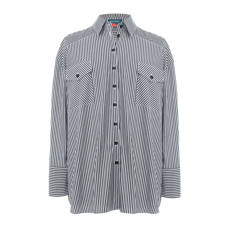 Oversize’owa koszula w paski PASSION z naturalnych tkanin dla kobiet ceniących wygodę i styl